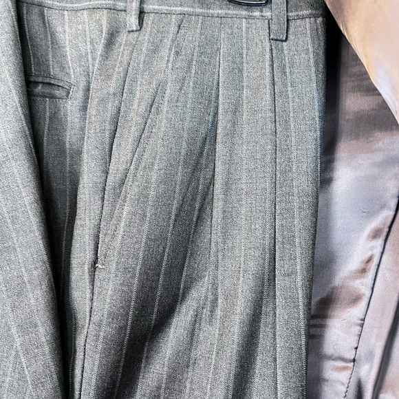 Brooks Bothers X Loro Piana Pinstriped Gray Wool Suit Size 44 X 38 - Picture 6 of 16